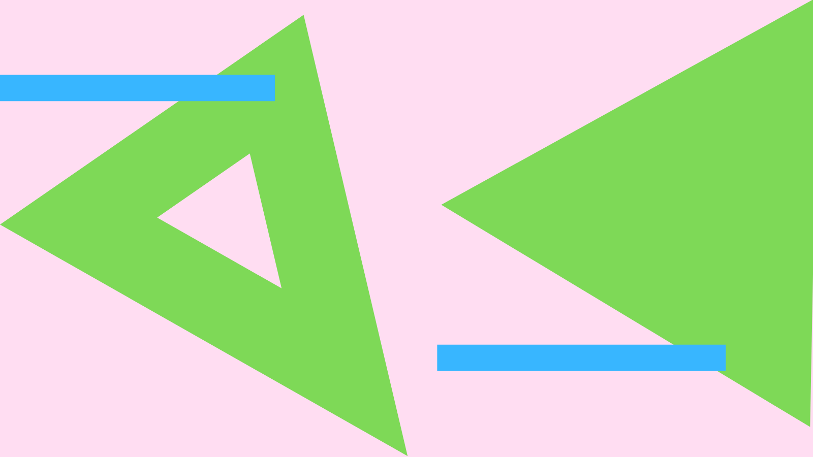 geometric shapes, pink, green and turquoise