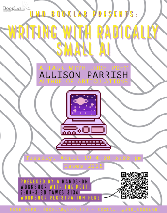 Allison Parish is a poet and programmer and joins BookLab for a digital poetry writing workshop and a talk. 